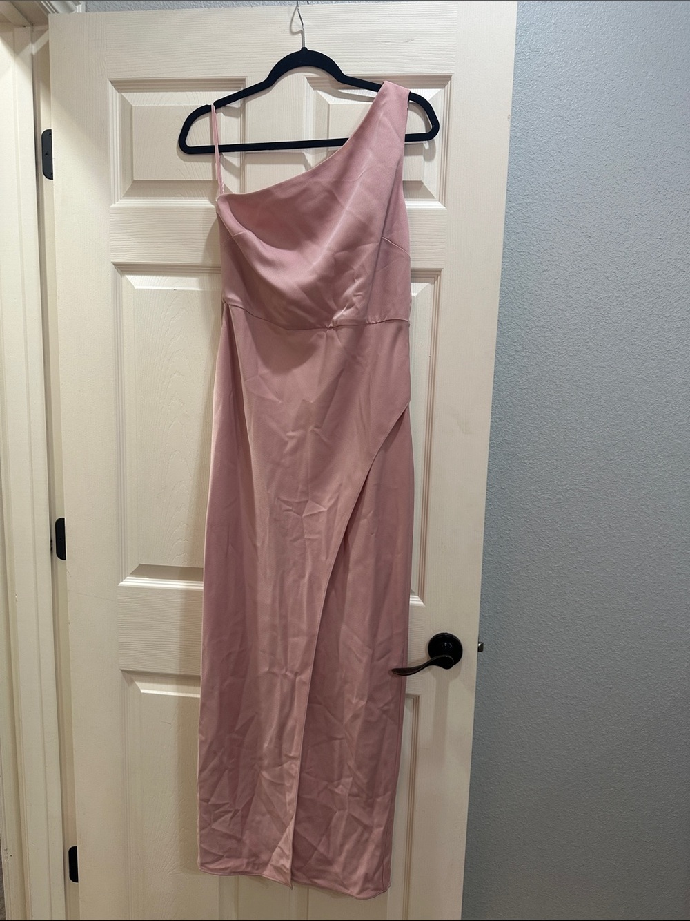 BHLDN One-Shoulder Pink Satin Evening Dress size 12